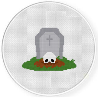 Grave Skeleton Cross Stitch Pattern