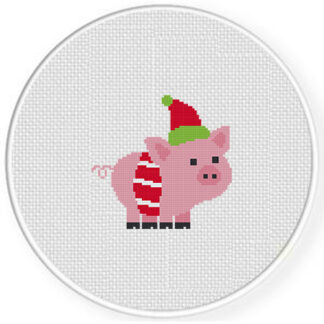 Holiday Pig Cross Stitch Pattern