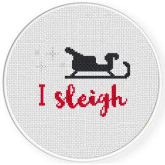 I Sleigh Cross Stitch Pattern