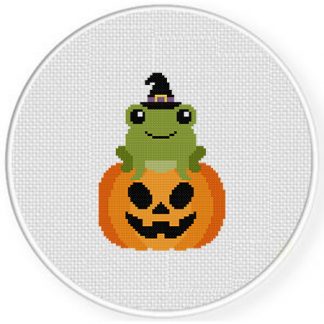 Jack-o-Lantern Frog Cross Stitch Pattern – Daily Cross Stitch