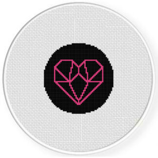 Neon Heart Cross Stitch Pattern
