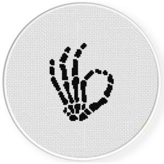Okie Dokie Skeleton Cross Stitch Pattern