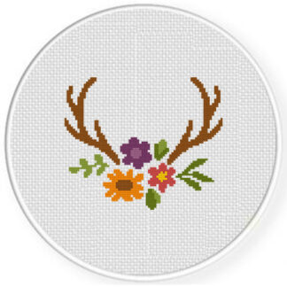 Autumn Antlers Cross Stitch Pattern