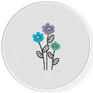Bright Blooms Cross Stitch Pattern