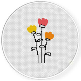 Bright Flowers Cross Stitch Pattern