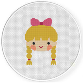 Doll Head Cross Stitch Pattern