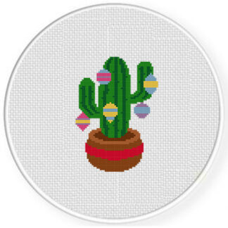 Festive Cactus Cross Stitch Pattern