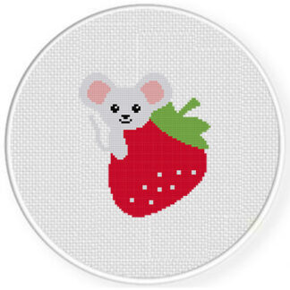 Strawberry Mouse Cross Stitch Pattern