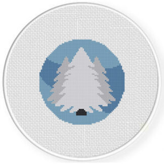 Winter Pine Trees Cross Stitch Pattern