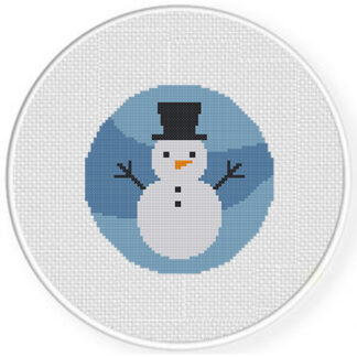 Winter Snowman Cross Stitch Pattern