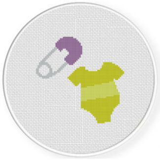Baby Onesie and Pin Cross Stitch Pattern