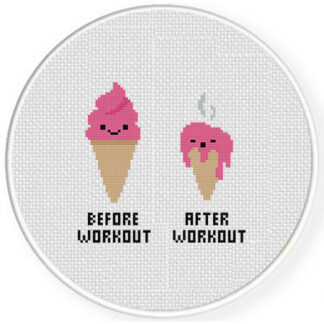 Before and After Workout Cross Stitch Pattern