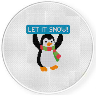 Let It Snow Penguin Cross Stitch Pattern