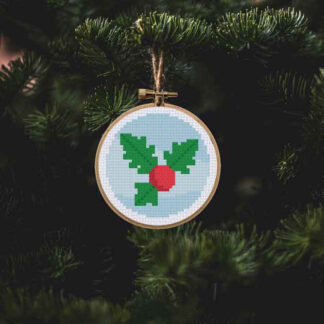 Christmas Ornament - Mistletoe Cross Stitch Pattern
