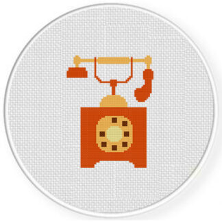 Old School Telephone Cross Stitch Pattern