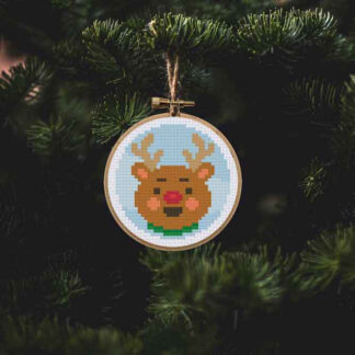 Christmas Ornament - Reindeer Cross Stitch Pattern