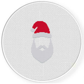 Santa Beard And Hat Cross Stitch Pattern
