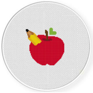 Apple Pencil Cross Stitch Pattern