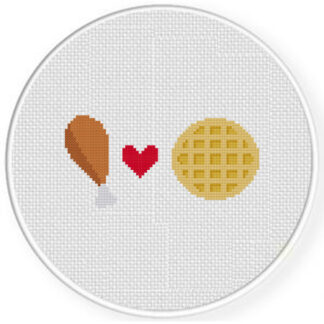 Chicken Love Waffle Cross Stitch Pattern