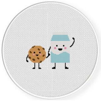 Choco Chip and Milk Cross Stitch Pattern