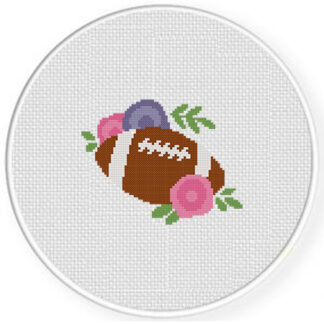 Football Floral Cross Stitch Pattern