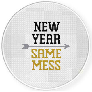 New Year Same Me Cross Stitch Pattern