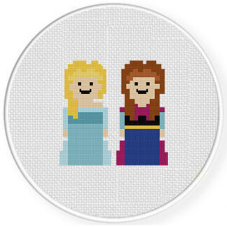 Snow Queen And Princess Cross Stitch Pattern