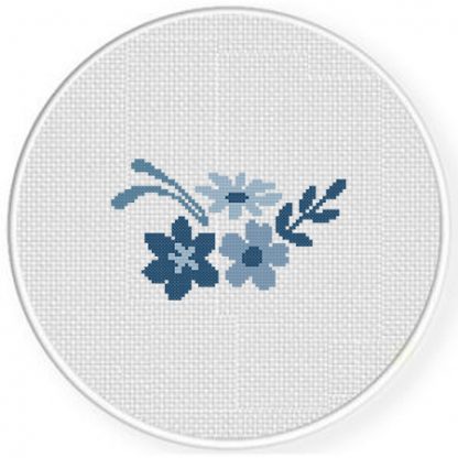 Winter Blue Floral Cross Stitch Pattern – Daily Cross Stitch