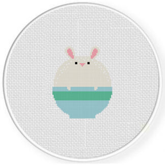 Bunny Rice Bowl Cross Stitch Pattern