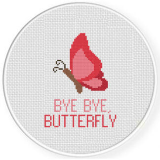 Bye Bye Butterfly Cross Stitch Pattern