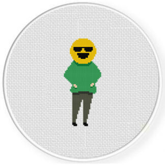 Cool Emoji Person Stitch Pattern