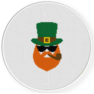 Cool Leprechaun Redbeard Cross Stitch Pattern