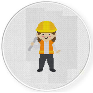 Engineer Kid Cross Stitch Pattern