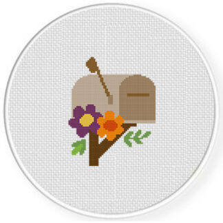 Mailbox Floral Cross Stitch Pattern