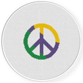 Peace Mardi Gras Stitch Pattern