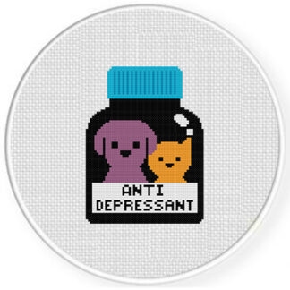 Cute Anti-Depressants Cross Stitch Pattern