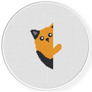 Hide and Seek Kitty Cross Stitch Pattern