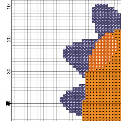 Orange Dino Head Cross Stitch Pattern – Daily Cross Stitch