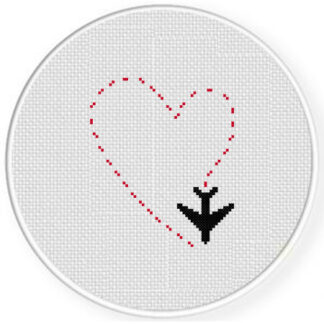 Plane Trail Red Cross Stitch Pattern