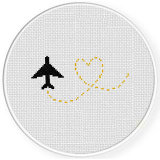 Plane Trail Yellow Cross Stitch Pattern