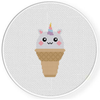 Unicorn Cone Cross Stitch Pattern