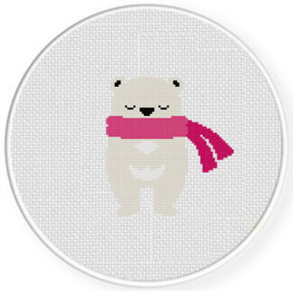 Winter Scarf Polar Bear Cross Stitch Pattern