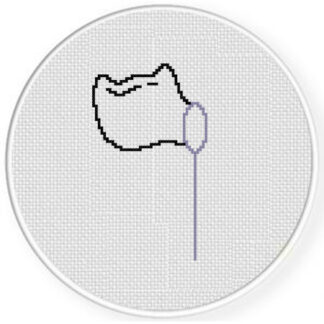 Blowing Cat Bubbles Cross Stitch Pattern