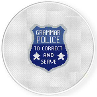 Grammar Police Cross Stitch Pattern