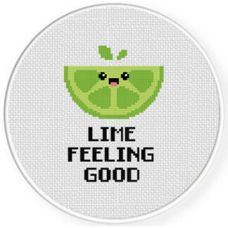 Lime Feeling Good Cross Stitch Pattern
