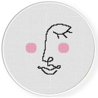 Line Art Face Cross Stitch Pattern