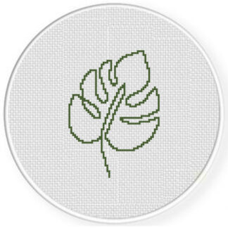 Line Art Leaf Cross Stitch Pattern