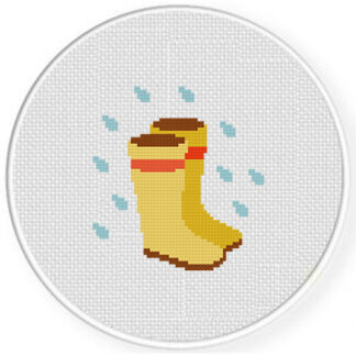 Rain Boot In The Rain Cross Stitch Pattern