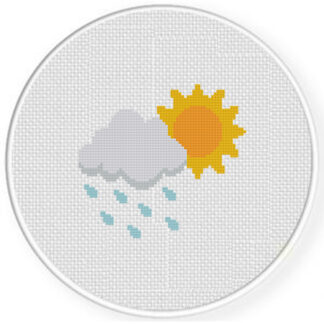 Sun And Rain Cross Stitch Pattern