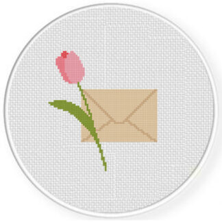 Tulip And Letter Cross Stitch Pattern